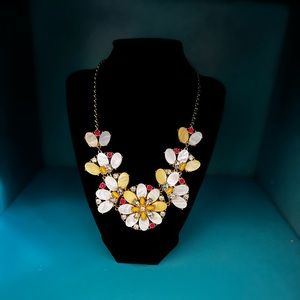 “Kate Spade Bungalow Bouquet Ivory & Neon Floral Necklace “